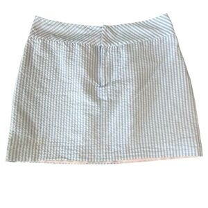 VTG y2k Ralph Lauren Black Label Mini Skirt Gauzy Cotton Preppy Blue Stripe Sz 4